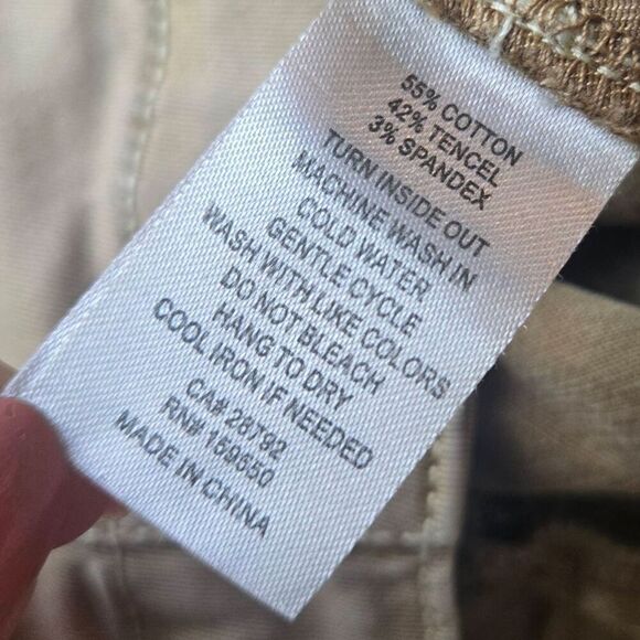 Joie tan cargo pants cotton tencel blend high waist worn in comfort size 6 - Picture 10 of 14